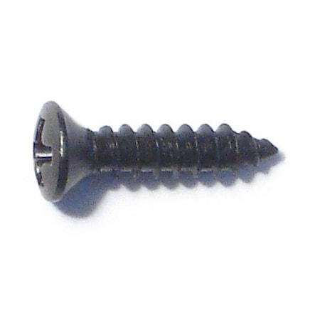 Midwest Fastener Sheet Metal Screw, #4 x 1/2 in, Black Steel Oval Head Phillips Drive, 35 PK 79515
